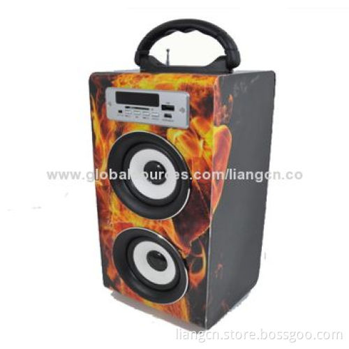 Portable Stereo Sound Outdoor Wooden Speaker with Bluetooth Optional